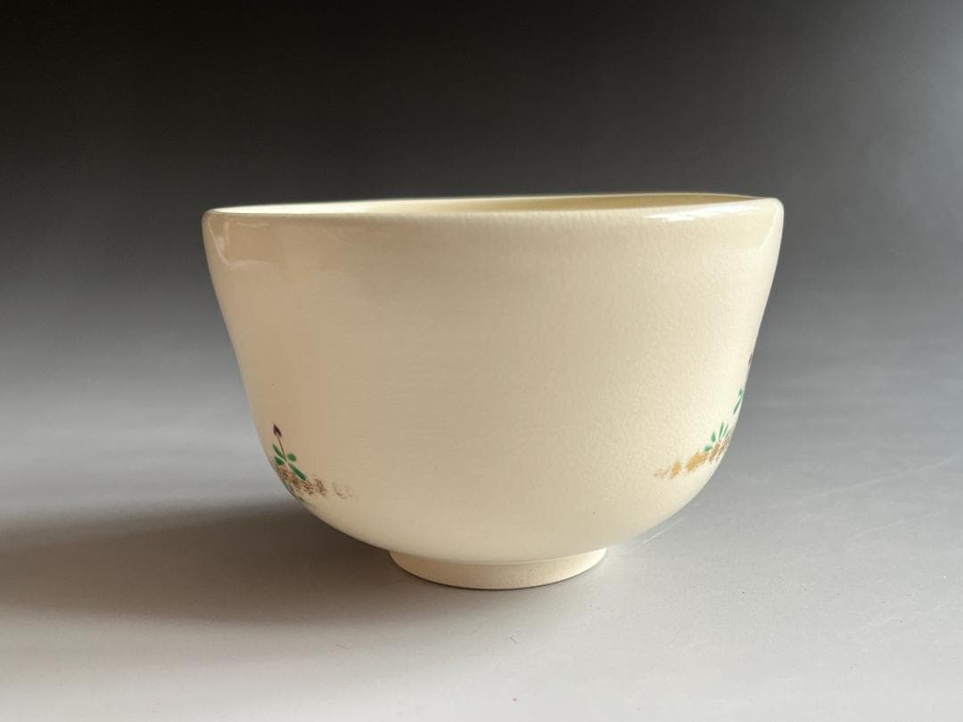 南口閑粋　色絵春草　茶碗　茶道具