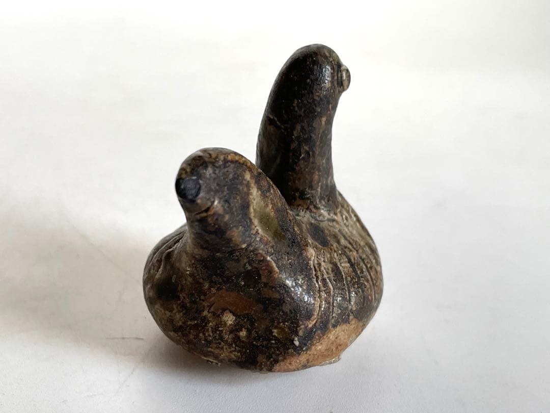アンティーク　骨董　宋胡録　鳥形玩具　褐釉　おもちゃ　土人形　民藝　スンコロク