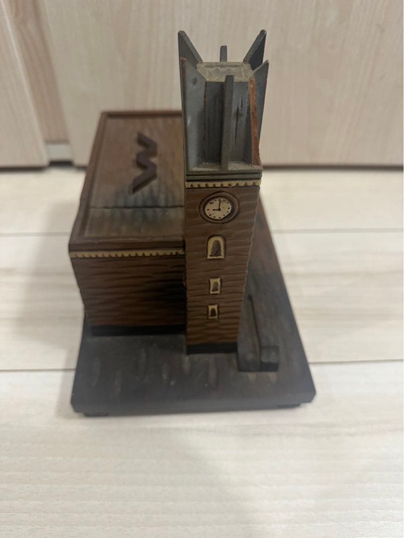 早稲田大学 大隈講堂 木彫り オルゴール アクセサリーボックス 宝石箱 小物入れ