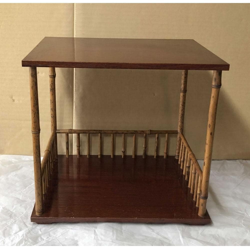 e1932 煎茶棚 紋竹 器局 九如堂一茶 花押 茶棚 茶道具 煎茶道具