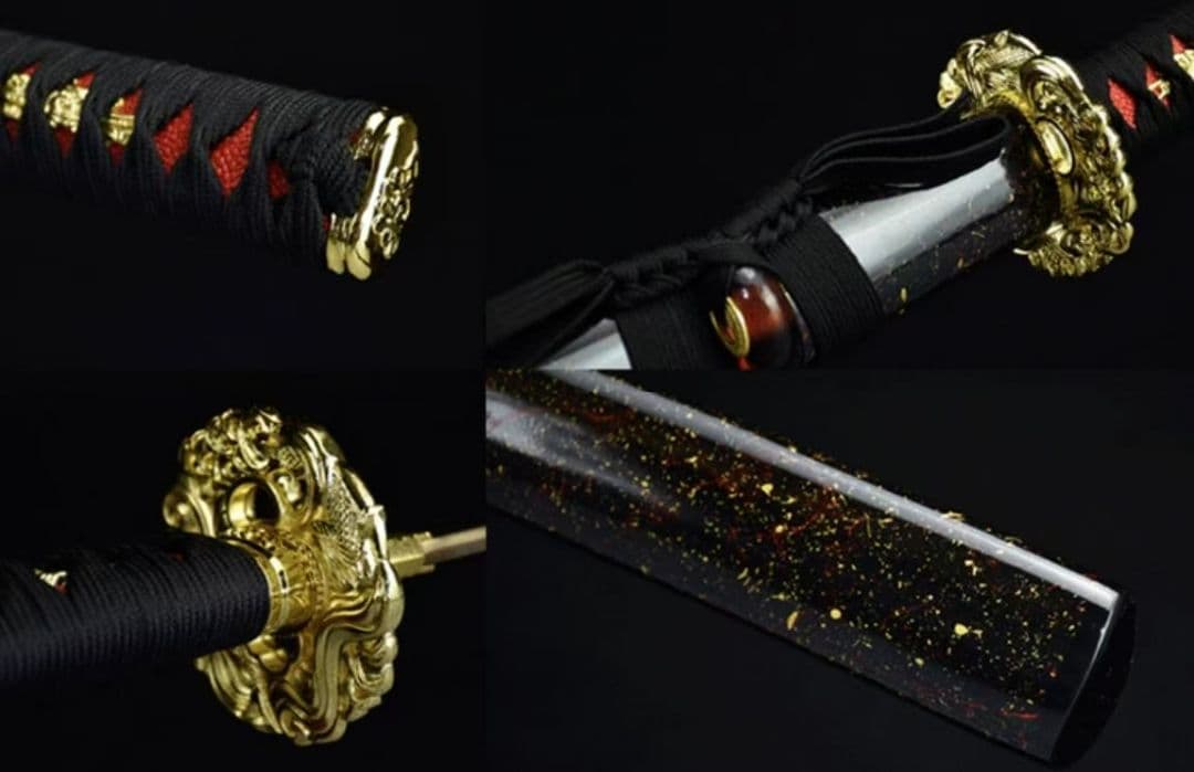 【黒炎】古兵器 刀装具 日本刀　模造刀 居合刀 武士道 鑑賞用 美術刀 贈り物