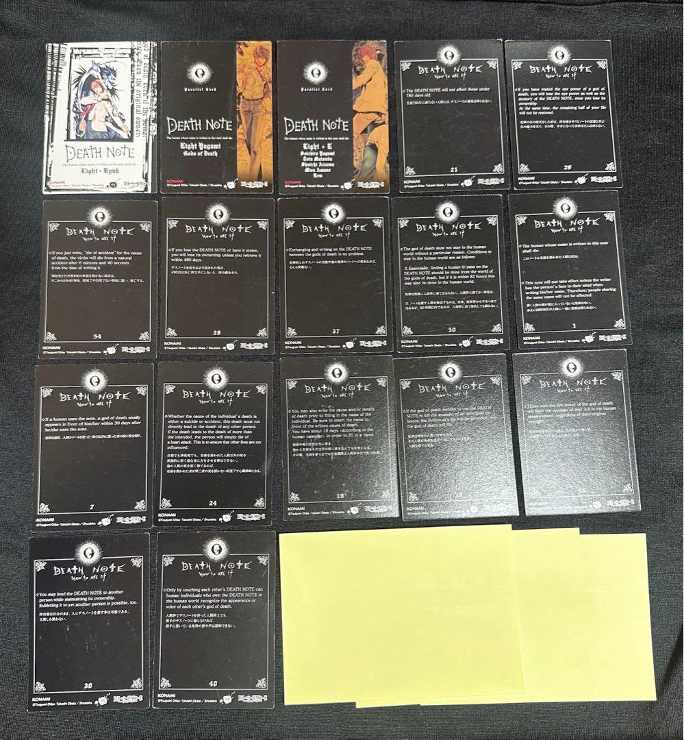 【DEATH NOTE】 トレーディングカード18枚ステッカー3枚まとめ　レア