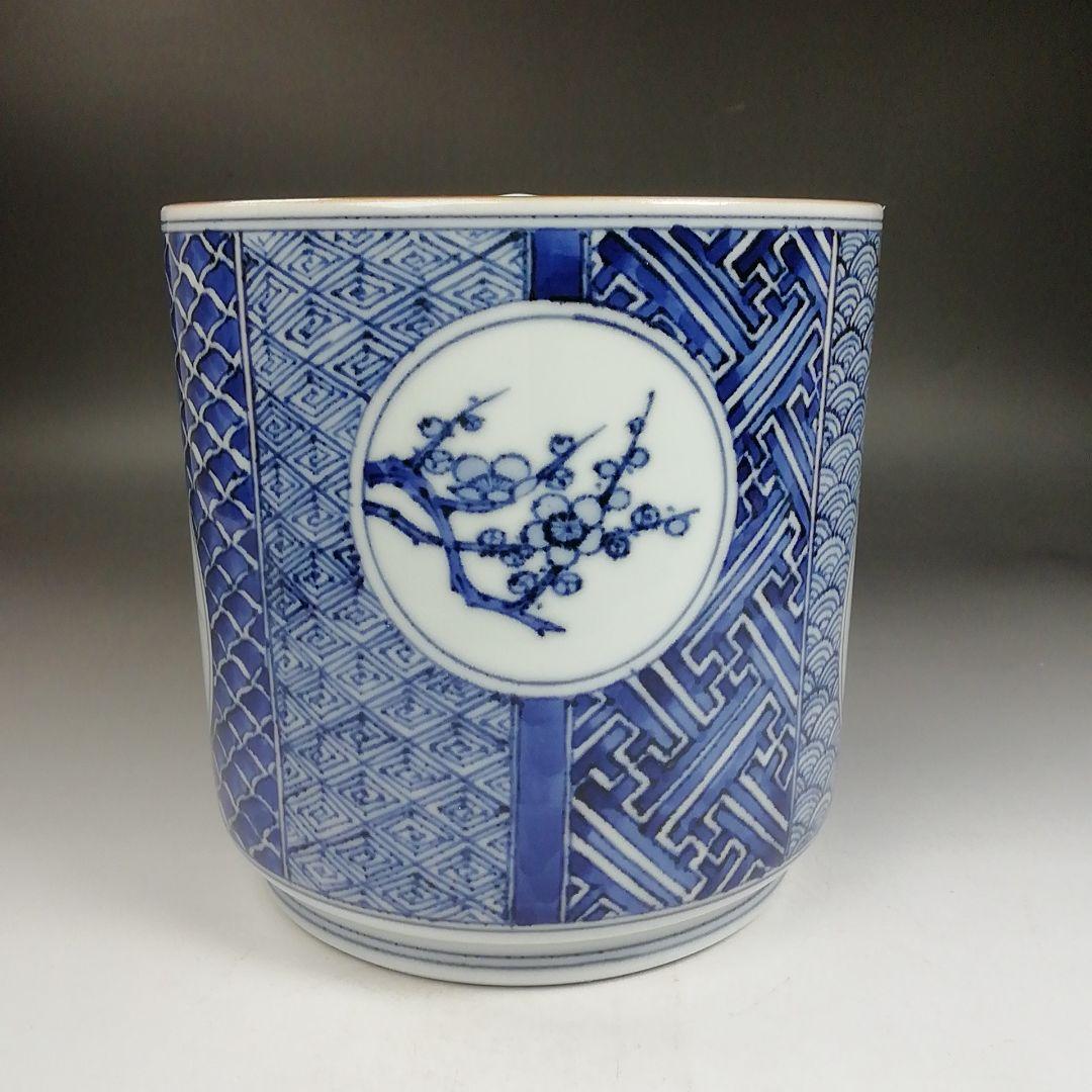 Ｗ１９０　水指　『祥瑞面取四君子画』『清閑寺窯　杉田祥平 造』　共箱　茶道具