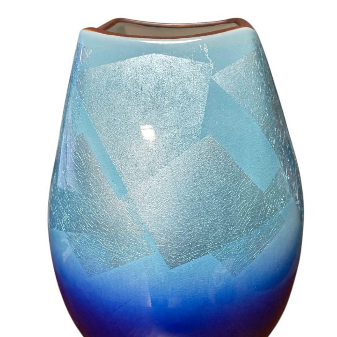 特価！九谷焼　日本陶彩　宗秀窯　釉裏銀彩　8号花瓶