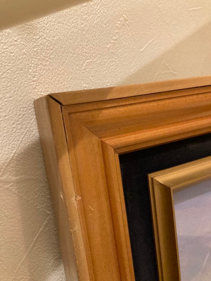 海岸風景 油彩画　F10号　額縁付き