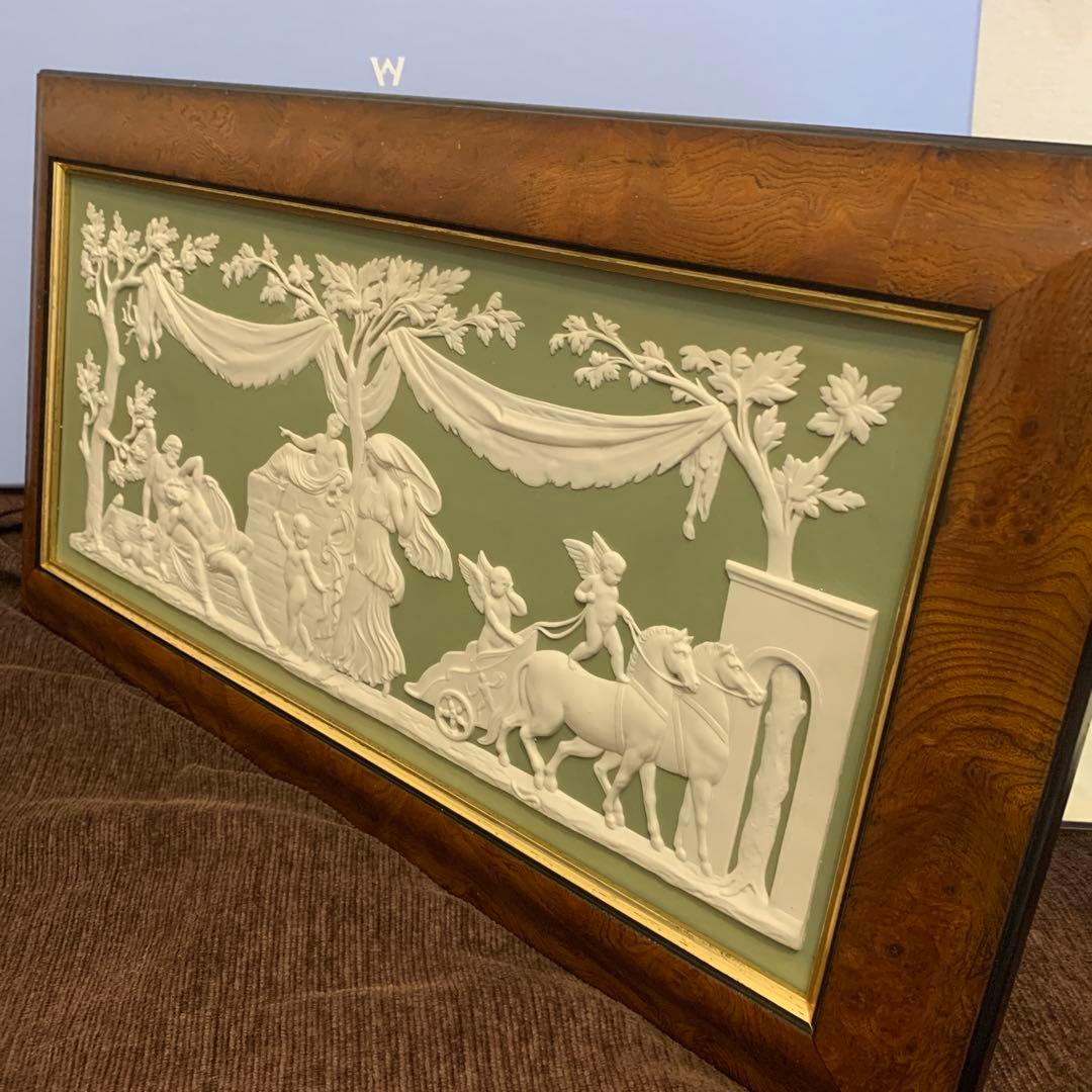 ウェッジウッド プラーク　ジャスパー　陶板　額　ギリシャ神話　セレネ