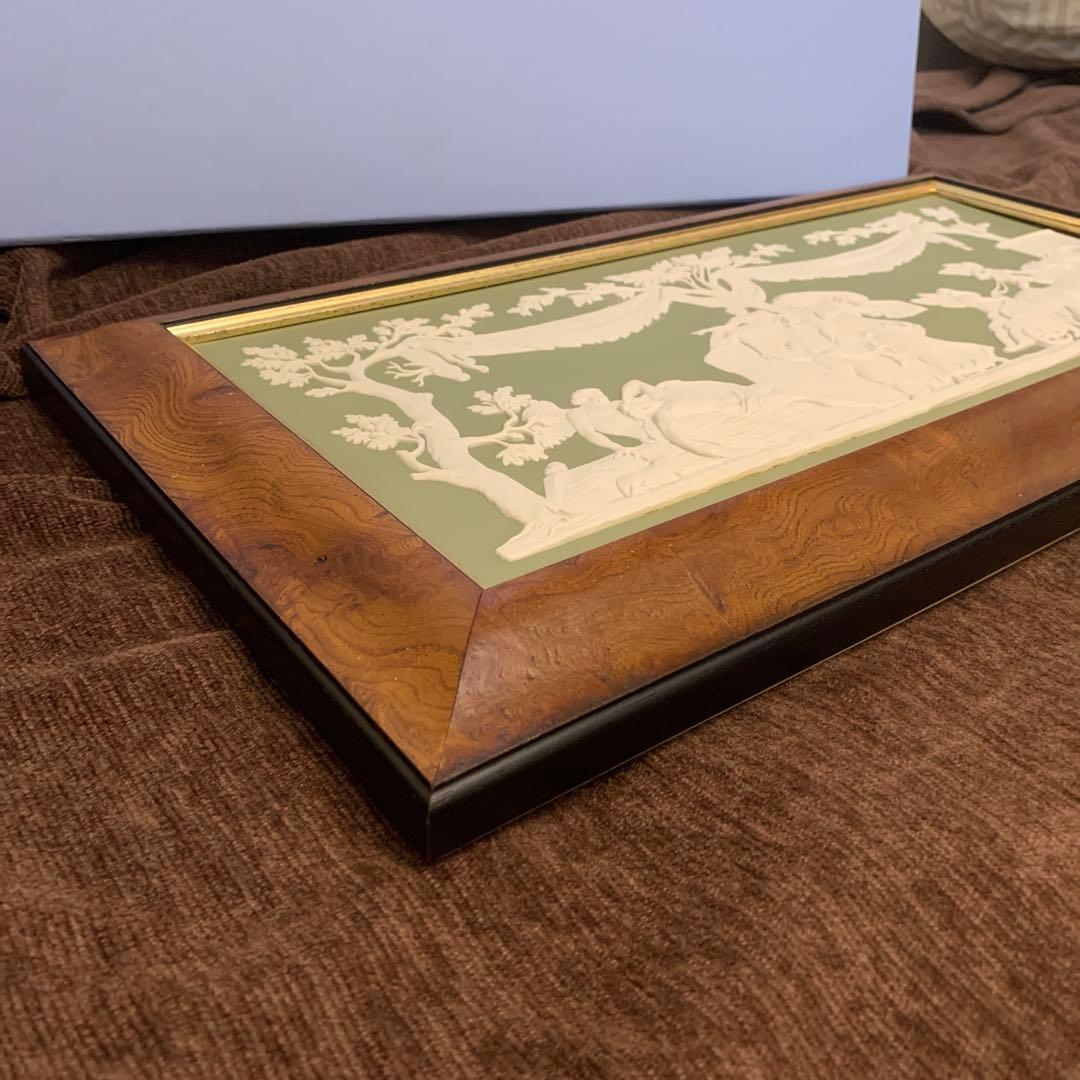 ウェッジウッド プラーク　ジャスパー　陶板　額　ギリシャ神話　セレネ