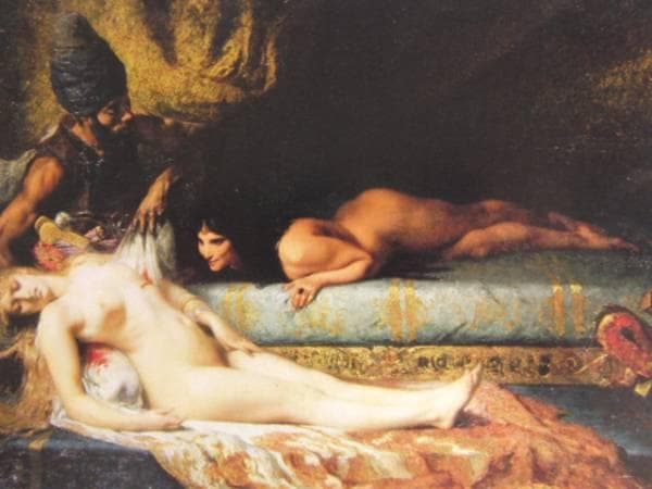 コルモン・フェルナン、後宮の嫉妬、希少な画集より、新品高級額装付