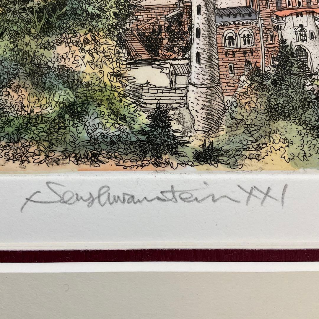 絵画・額縁・版画・織田 義郎・新品未使用・ドイツ・城・美術品・インテリア・雑貨