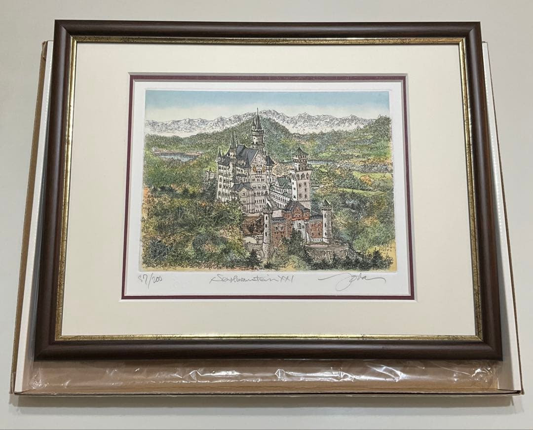 絵画・額縁・版画・織田 義郎・新品未使用・ドイツ・城・美術品・インテリア・雑貨
