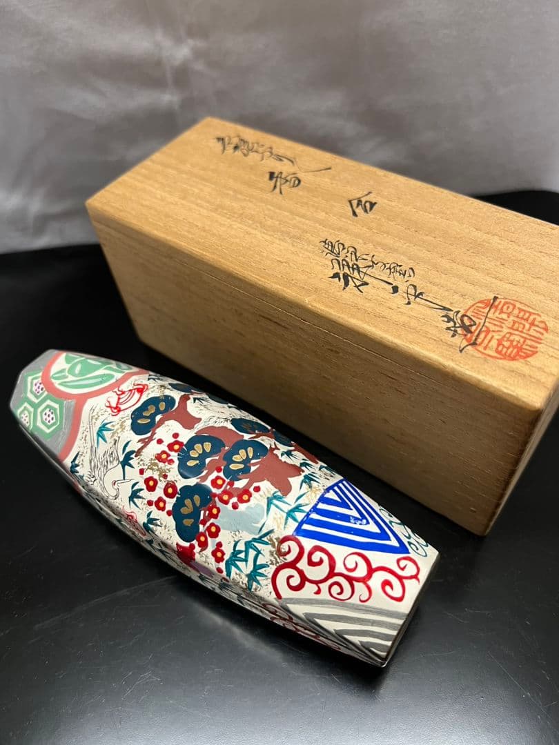 色絵 ぶりぶり香合 清閑寺窯 祥平造 茶道具