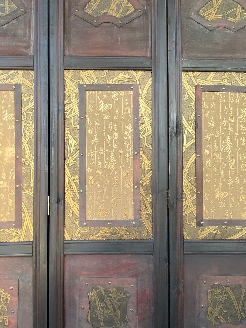 唐物 中国风の骨董品木屏風　年代不詳骨董品　入手困難 割引相談可3