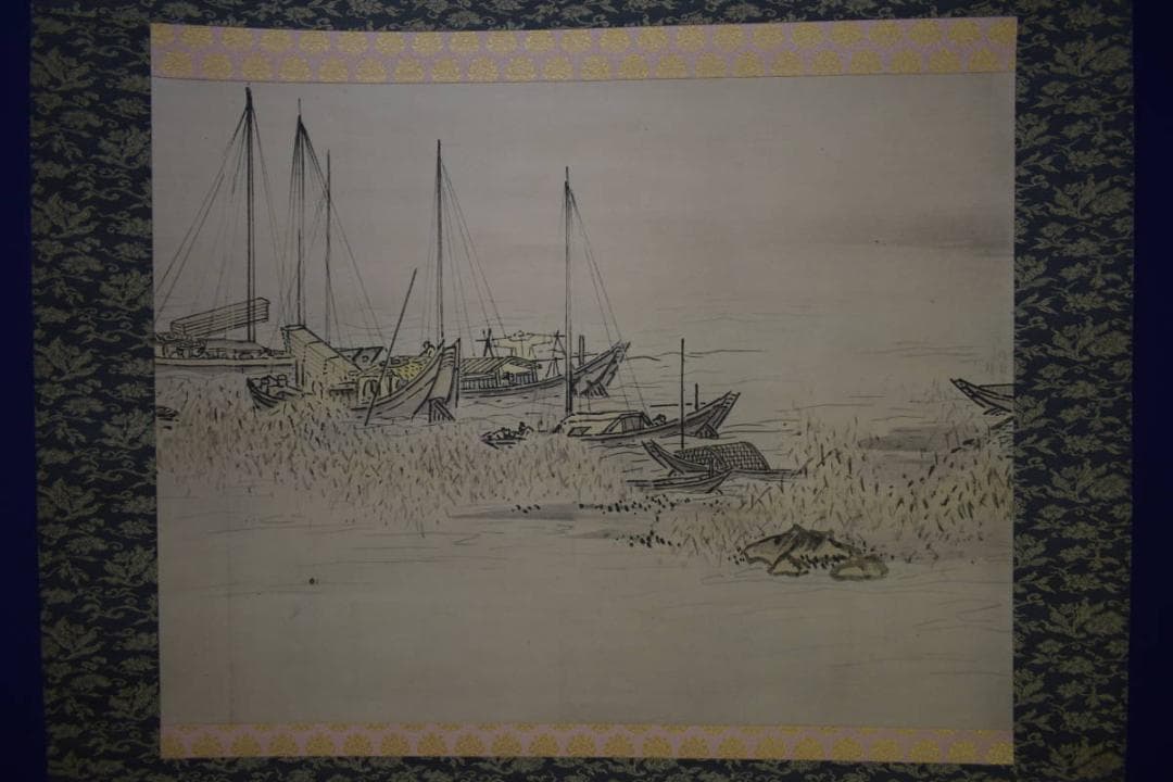 複製/雪舟/等楊/四季山水図/夏景図/工芸/桐共箱付/布袋屋掛軸HJ-50