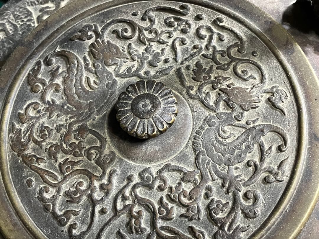 鉄瓶　竜 龍の紋様　鳳凰　鉄瓶置き　セット売り