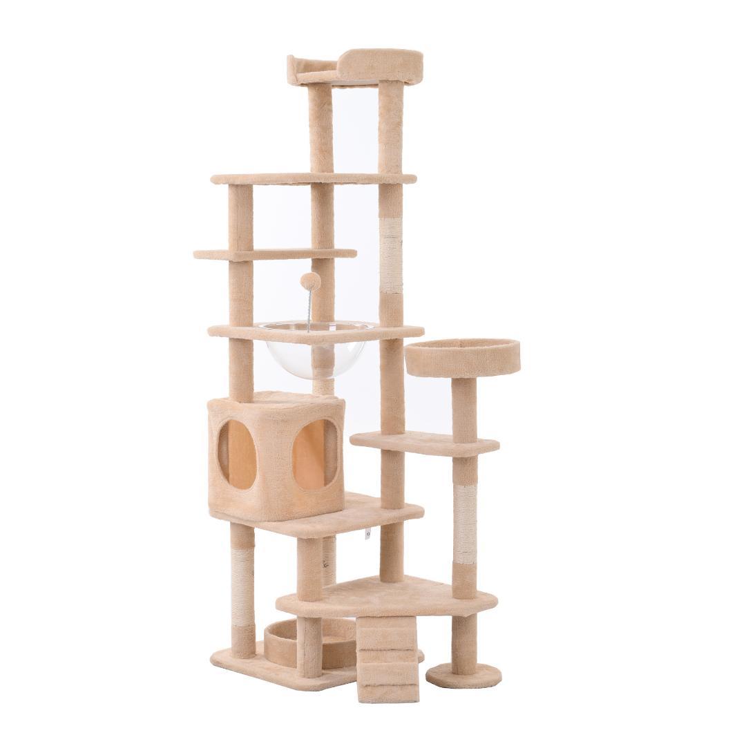 据え置き型 麻紐 爪とぎ 多頭飼い 宇宙船キャットタワー 据え置き型