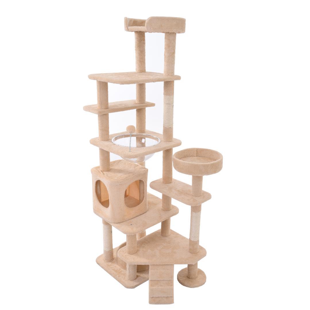 据え置き型 麻紐 爪とぎ 多頭飼い 宇宙船キャットタワー 据え置き型