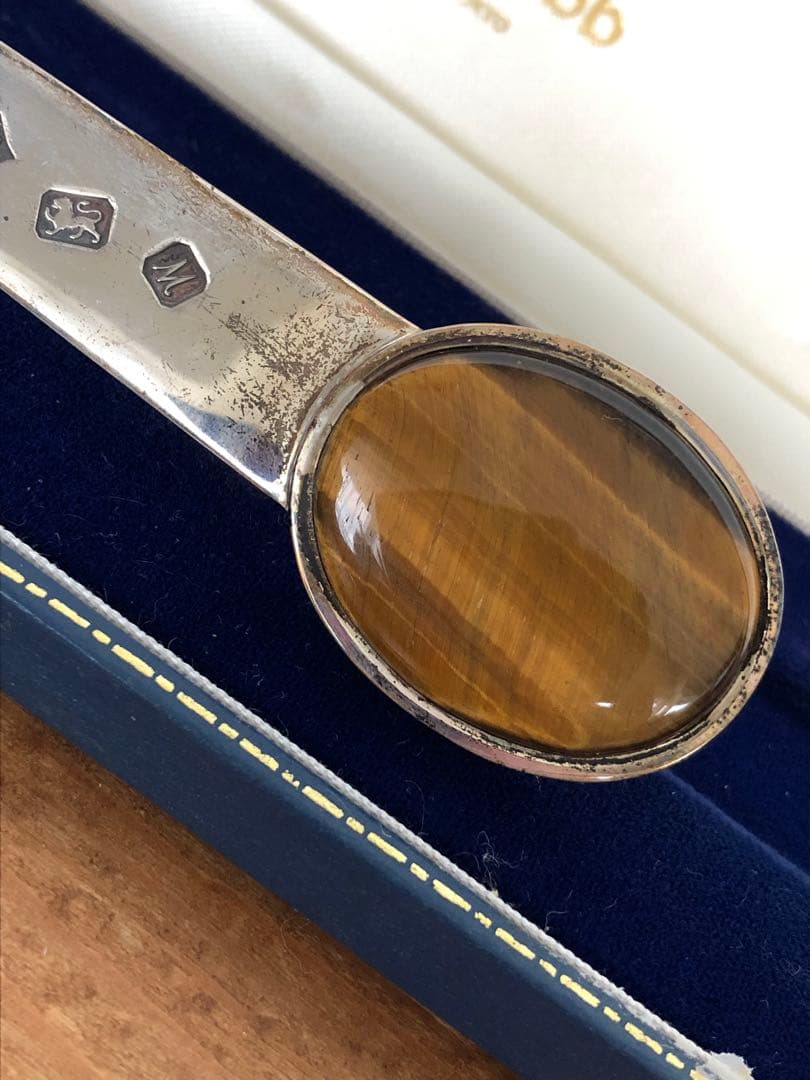 マッピン＆ウェッブ　純銀製ストーン付　ペーパーナイフ　レターオープナー　シルバー