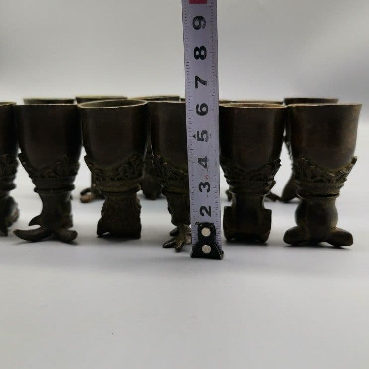 銅 細工 十二支獣首杯 装飾品 現代工芸品 美術品 置物