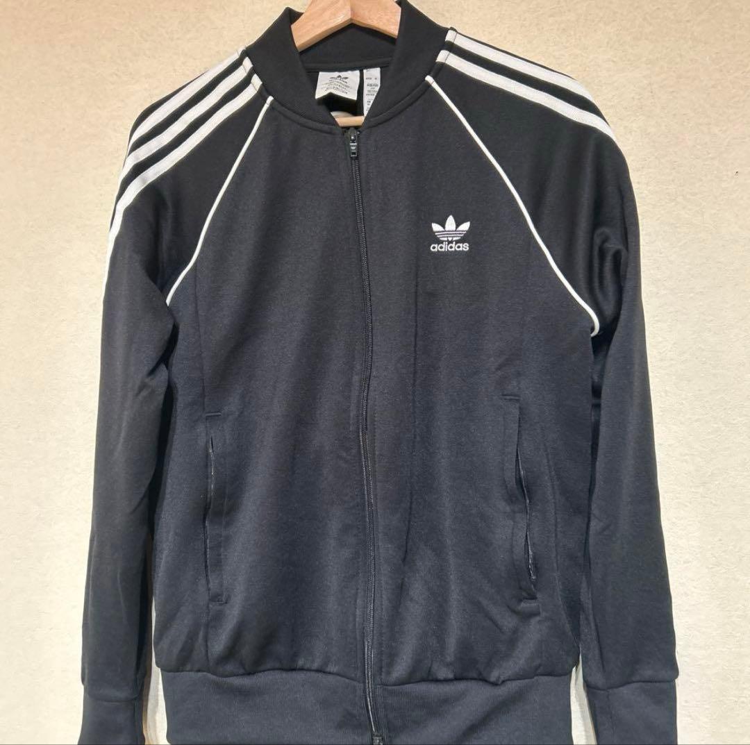 8181　adidas トラックジャケット セットアップ　黒 メンズ XL