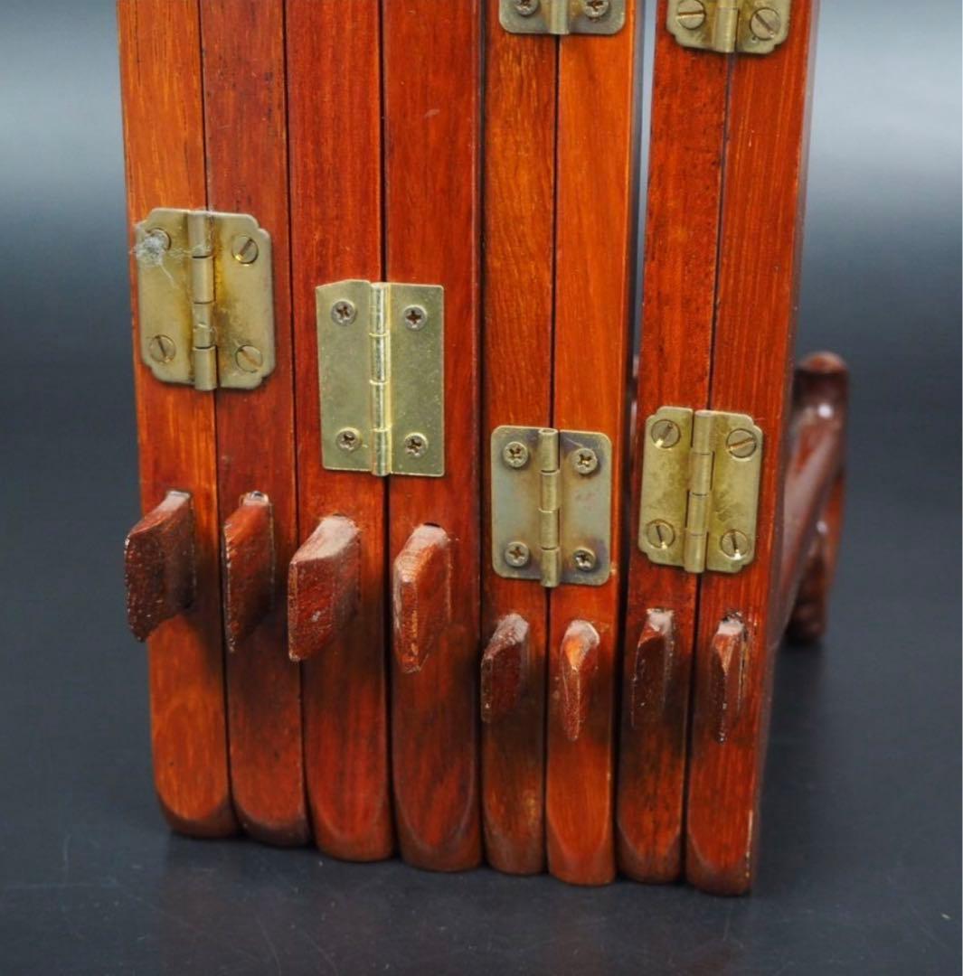 送料無料　唐木紅木皿立て4点　中国美術　長期保管未使用品③