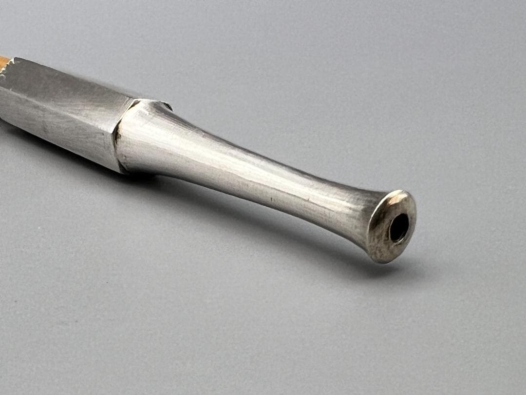 純銀製　純刻印　煙管　キセル　六角形　銀細工　アンティーク　重量約36g