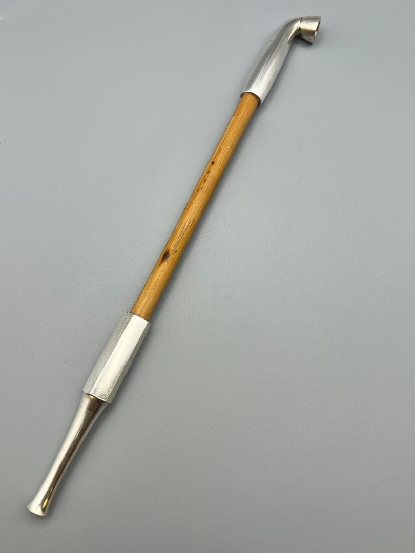 純銀製　純刻印　煙管　キセル　六角形　銀細工　アンティーク　重量約36g