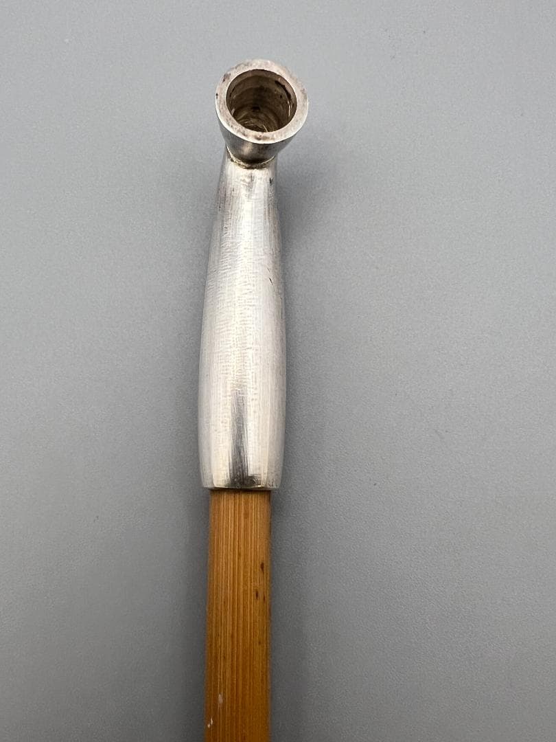 純銀製　純刻印　煙管　キセル　六角形　銀細工　アンティーク　重量約36g