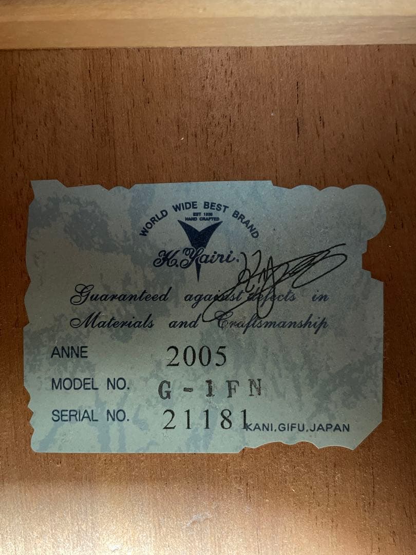 Kヤイリ G-1FN アコースティックギター ソフトケース付き