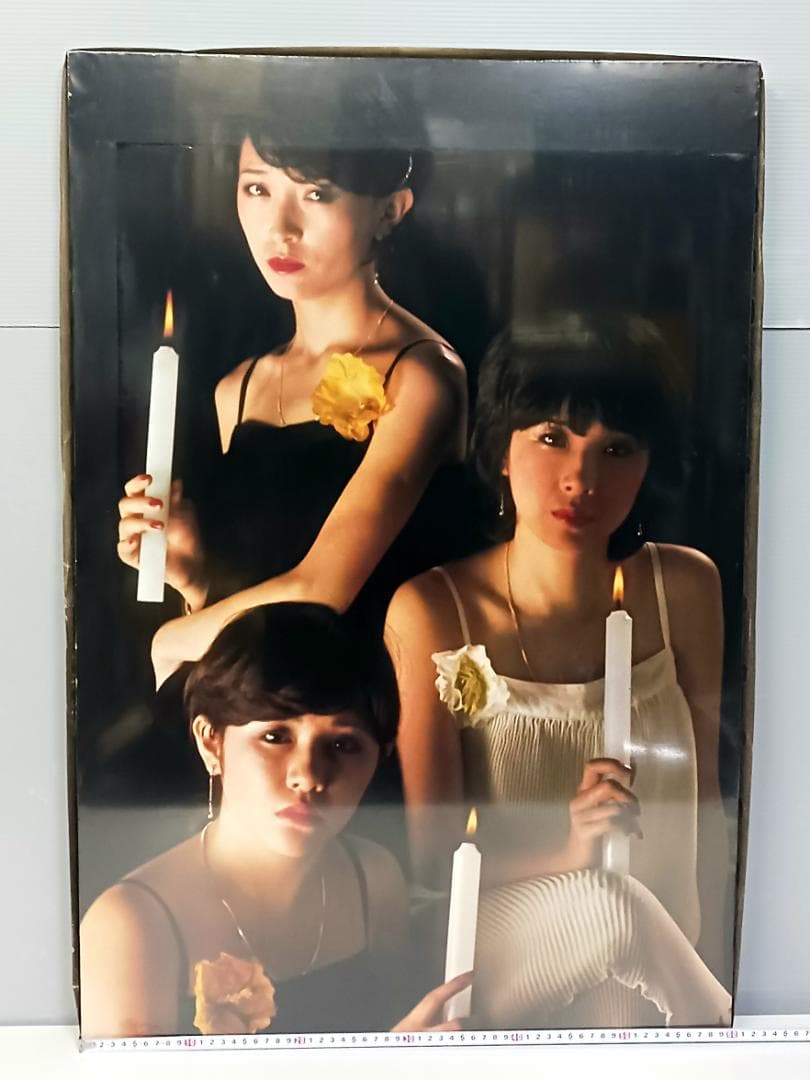 昭和レトロ！当時物『キャンディーズ』特大 木製 ポスターパネル 90×60cm