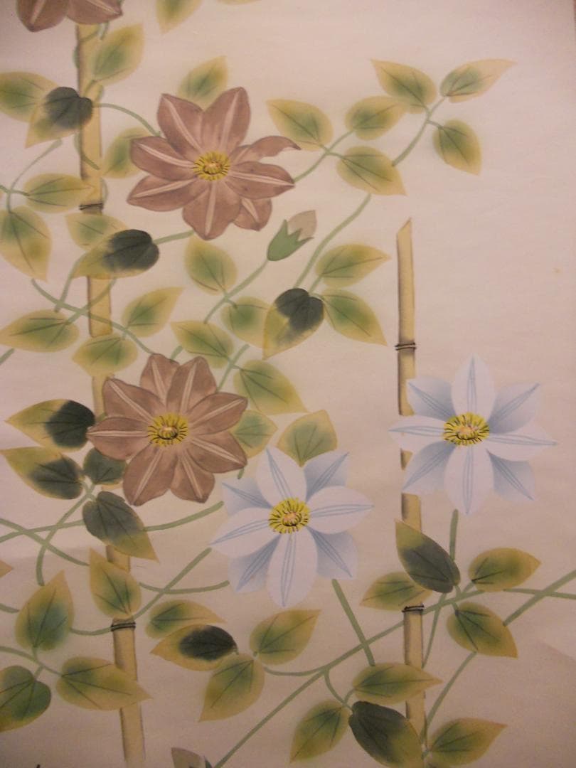 掛け軸 藝元 鐵仙花 絹本 希少 軸装 茶道具 掛軸 美品 です。