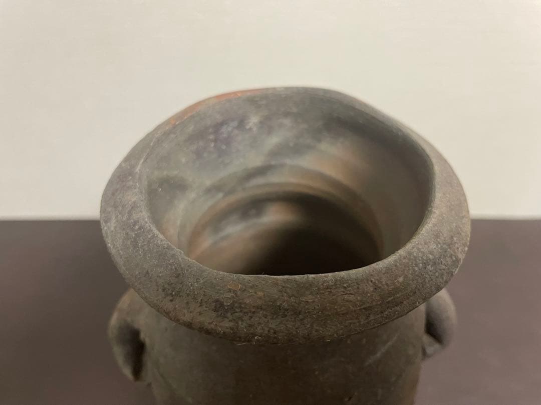 藤原建　備前窯変花入　備前焼　茶道具