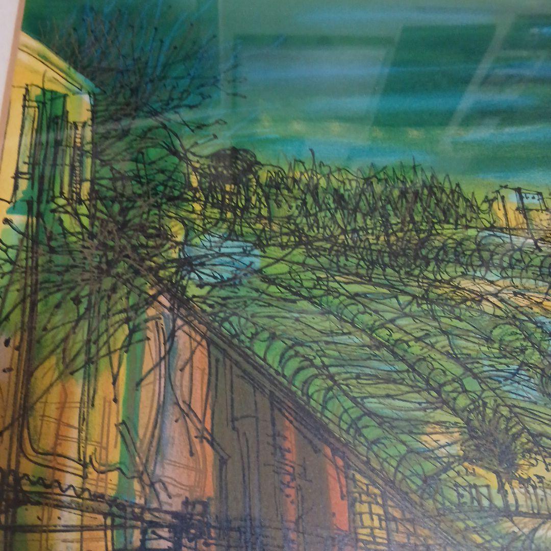 ジャン・カルズ－『古橋』 リトグラフ 木製フレーム・真正証明書付き