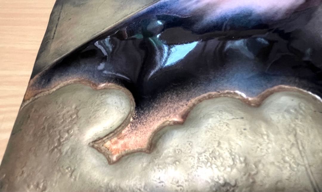 希少 富士山アート メタル陶板レリーフ