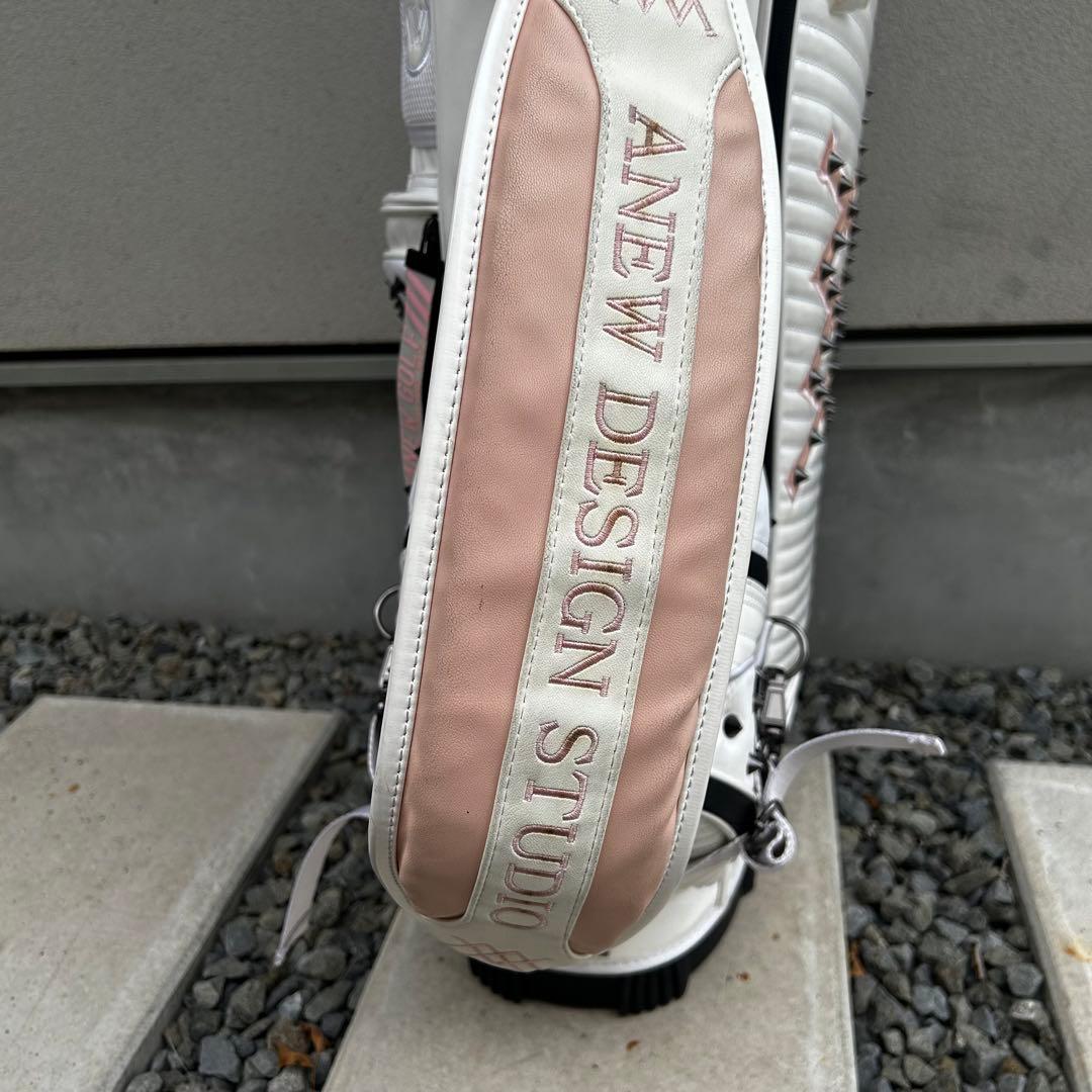 アニューゴルフ スタンド式キャディバッグ ホワイト ピンク ANEW GOLF