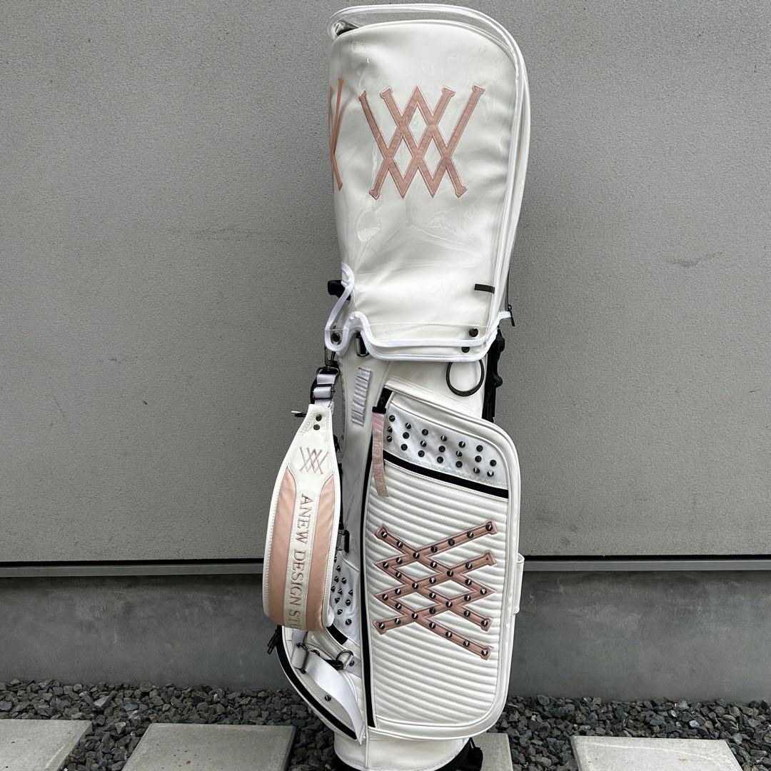 アニューゴルフ スタンド式キャディバッグ ホワイト ピンク ANEW GOLF
