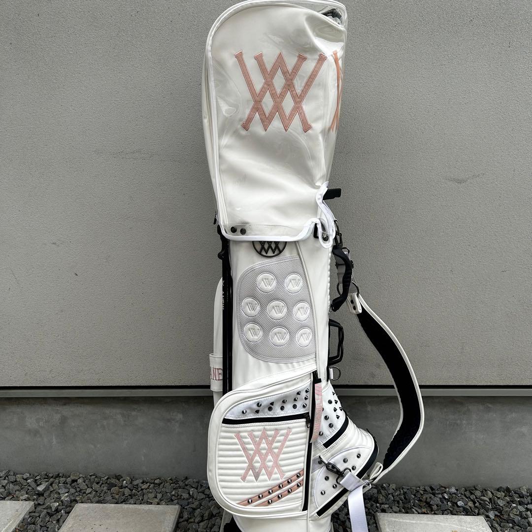 アニューゴルフ スタンド式キャディバッグ ホワイト ピンク ANEW GOLF