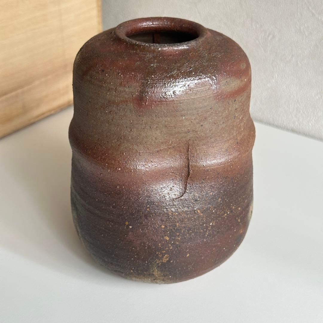 浦上善次 備前 緋襷 掛花入 合わせ箱