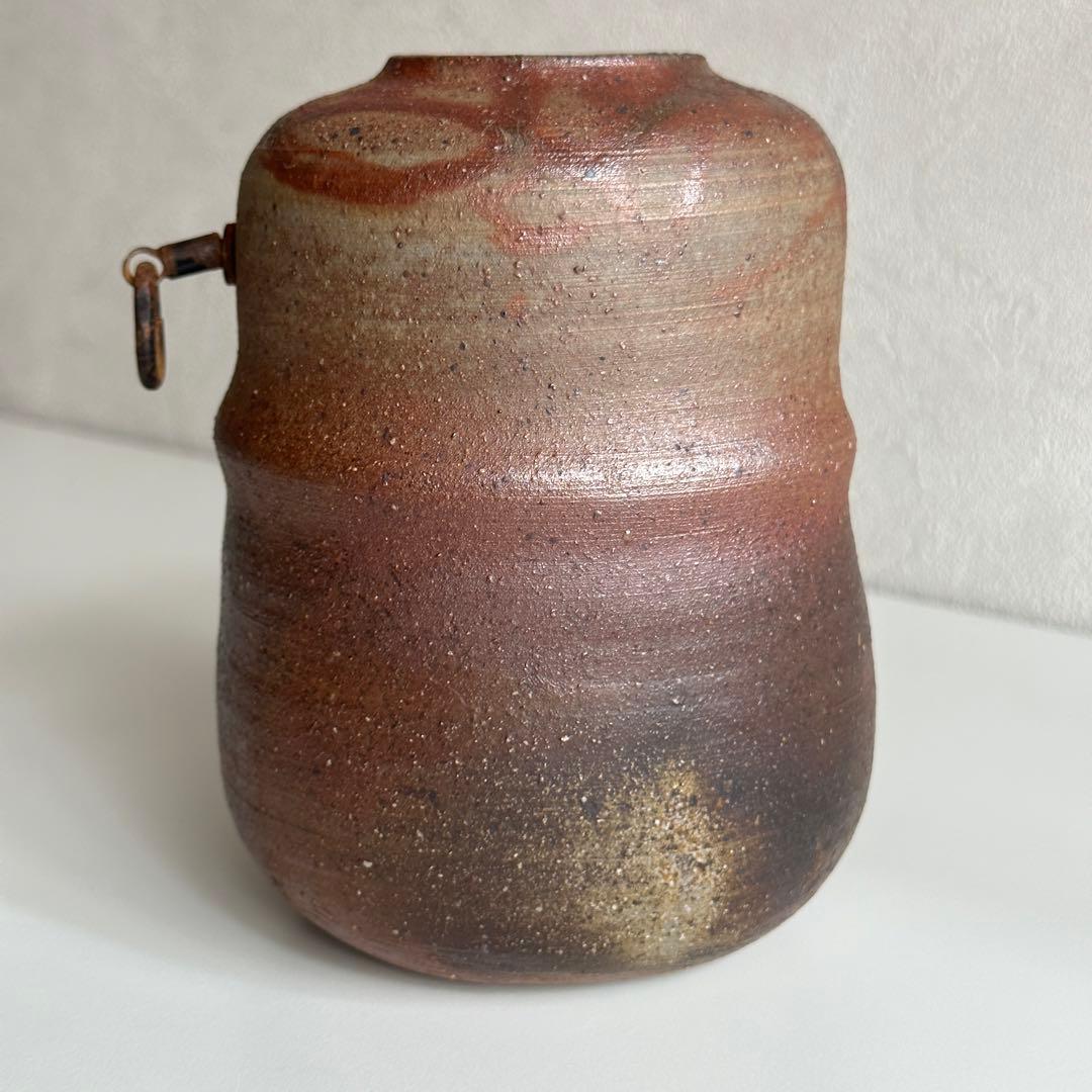 浦上善次 備前 緋襷 掛花入 合わせ箱