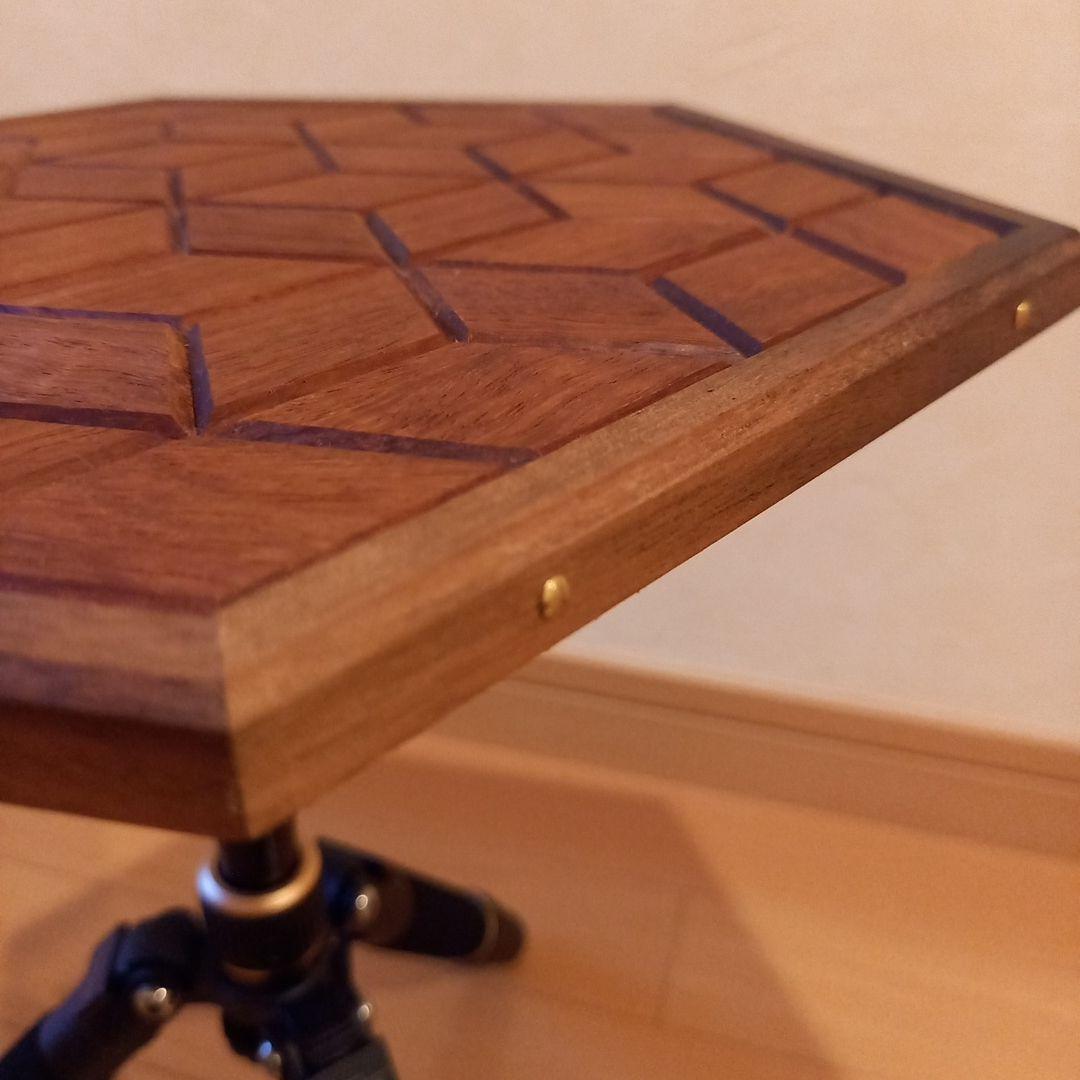 三脚テーブル天板　天然無垢　花梨×ウォルナット②