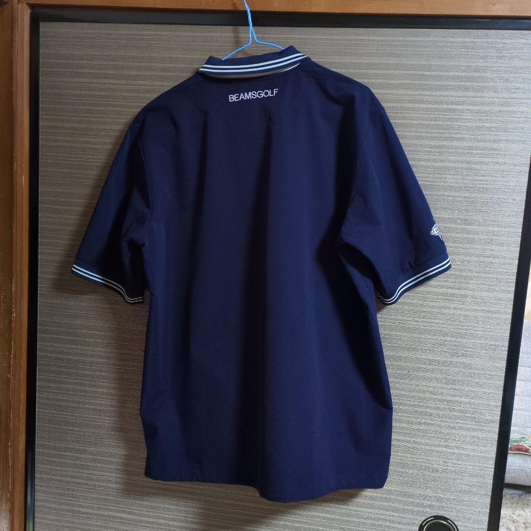 BEAMSGOLF ネイビー ジップアップポロシャツ