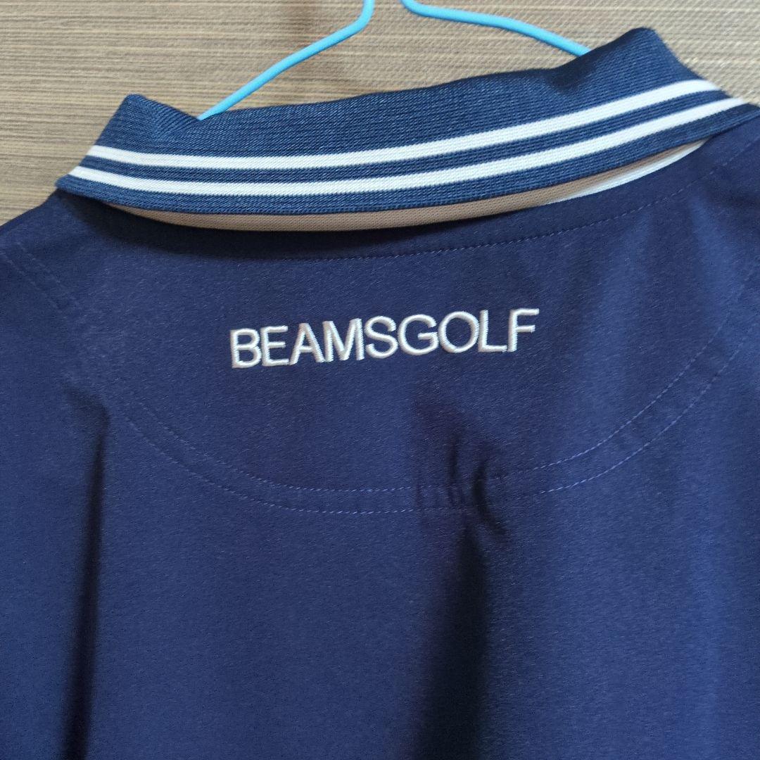 BEAMSGOLF ネイビー ジップアップポロシャツ