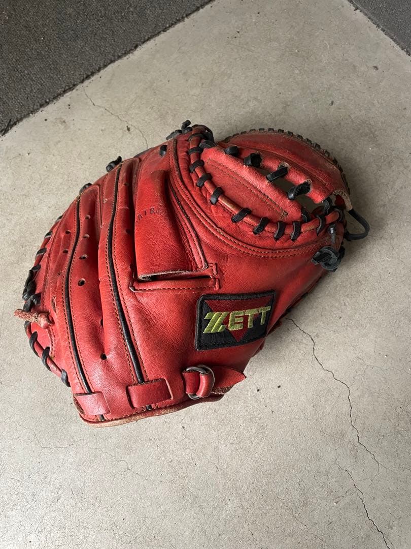 ZETT キャッチャーミット BRG-34612 赤