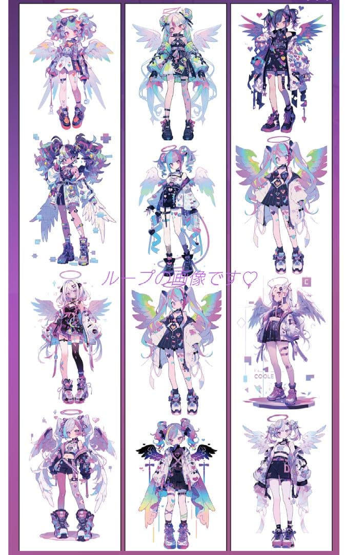 廃盤品✩J672＃羽翼彩虹(PET)y2k切り売り海外人物女の子AIマステ