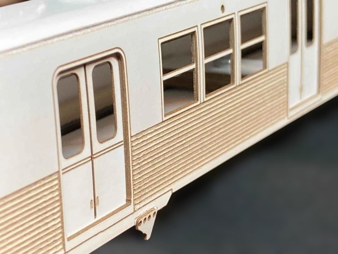 東急車輛旧7000系（２連）硬質ペーパークラフト　レーザーカット済み
