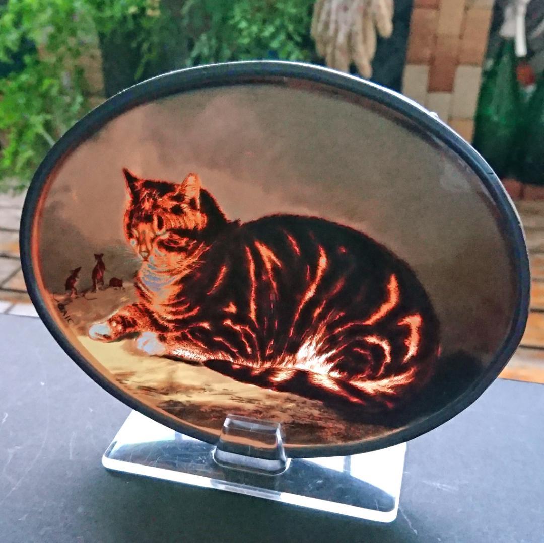 アメリカ ステンドグラス Cat 猫シカゴ美術館グラスマスターズ社にゃんこ