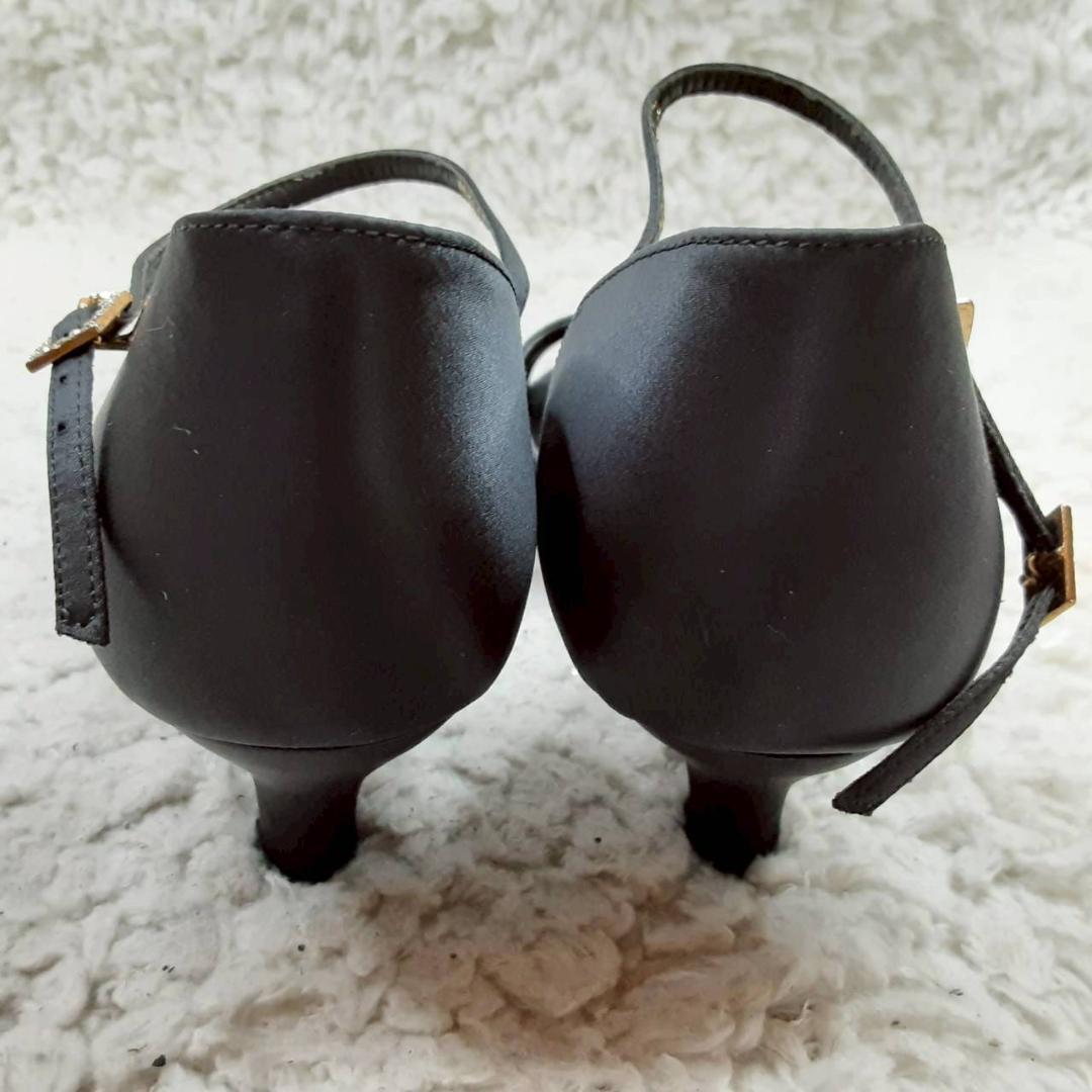 美品 24㎝◎Supadance スーパダンス 社交ダンスシューズ 黒 サテン