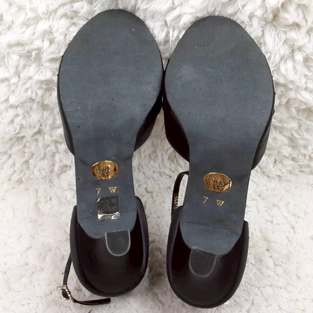 美品 24㎝◎Supadance スーパダンス 社交ダンスシューズ 黒 サテン