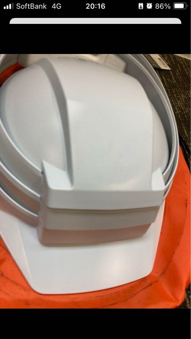 寅乃紋 4個　防災ヘルメット ホワイト オレンジ収納バッグ付き