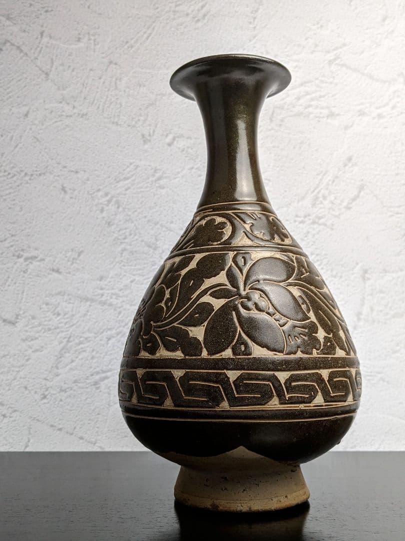 磁州窯　花瓶　13〜14世紀　繭山龍泉堂箱　花入