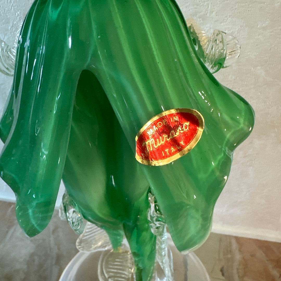 ガラス工芸　人形　ベネチアン ムラーノ　グリーン